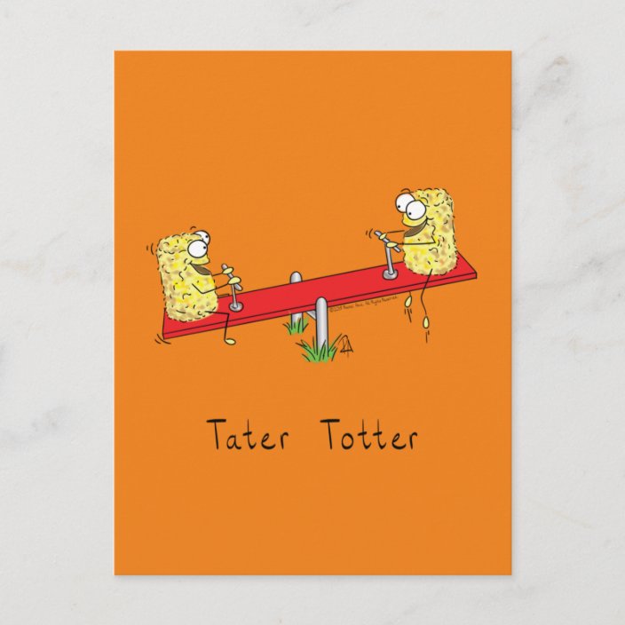 Funny Tater Tots Teeter Totter Kids Postcard Zazzle.co.uk