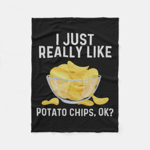 Funny Tato Chips Art For Men Women Kids Bag Of Chi Fleece Blanket