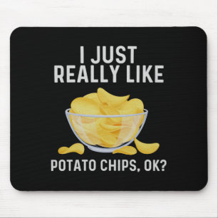 Funny Tato Chips Art For Men Women Kids Bag Of Chi Mouse Mat
