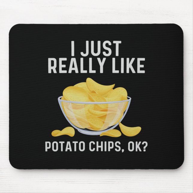 Funny Tato Chips Art For Men Women Kids Bag Of Chi Mouse Mat (Front)