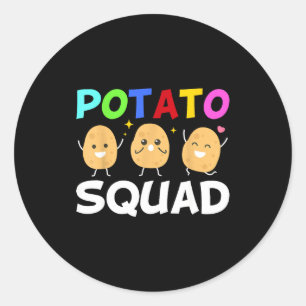 Funny Tato Squad Vegetable Chip Eater French Fries Classic Round Sticker
