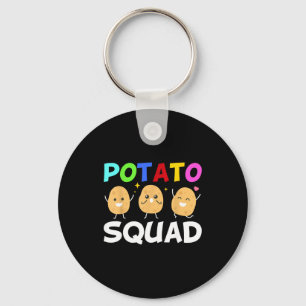 Funny Tato Squad Vegetable Chip Eater French Fries Key Ring