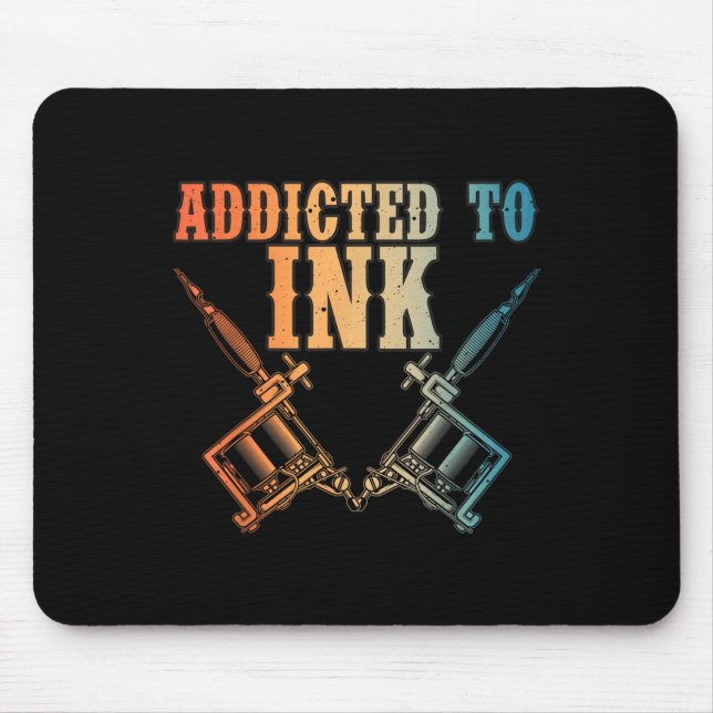 Funny Tattoo Artist Art For Men Women Tattooed Tat Mouse Mat (Front)