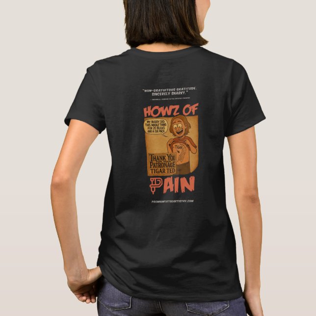 Funny Tattoo Shop Women’s T-Shirt – Tigar Ted (Back)