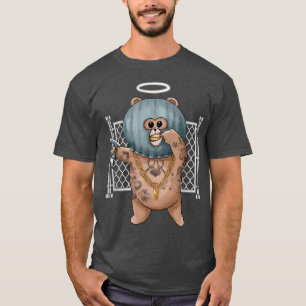 Funny Tattooed Gangster Bear  T-Shirt