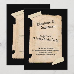 Funny Tatty Paper Humour Wedding Invitation