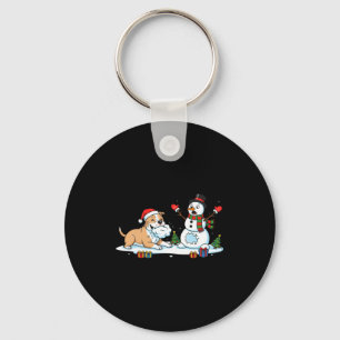 Funny Tbull Snowman Christmas Tree Xmas Womens Men Key Ring