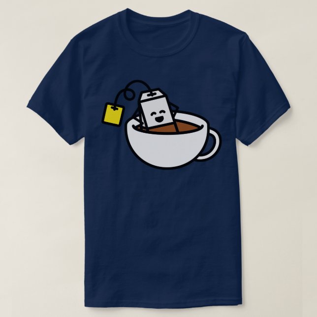 Funny tea bag in teacup bath Tea lover Tea drinker T-Shirt (Design Front)