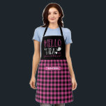 Funny Tea Lover Pun Black Pink Plaid Pattern Apron<br><div class="desc">Funny and cool apron to make cooking more fun. Personalised gift for family and friends who love cooking,  baking and trying new recipe in the kitchen. Customise the wording to fit your occasion. You can use the Design Tool to further change the font type,  font colour and font size.</div>