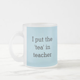 Funny Tea Lover Teacher Humour Novelty Staffroom Frosted Glass Coffee Mug