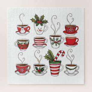 Funny tea mugs christmas time  jigsaw puzzle