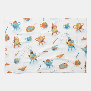 Funny tea - party. kitchen towel
