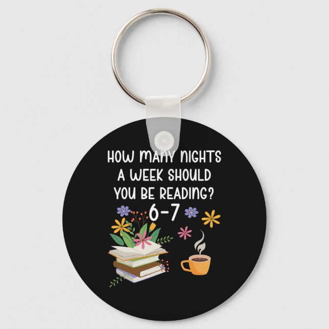 Funny Teacher 67 Six Seven Meme Reading 6-7 Book L Key Ring (Front)