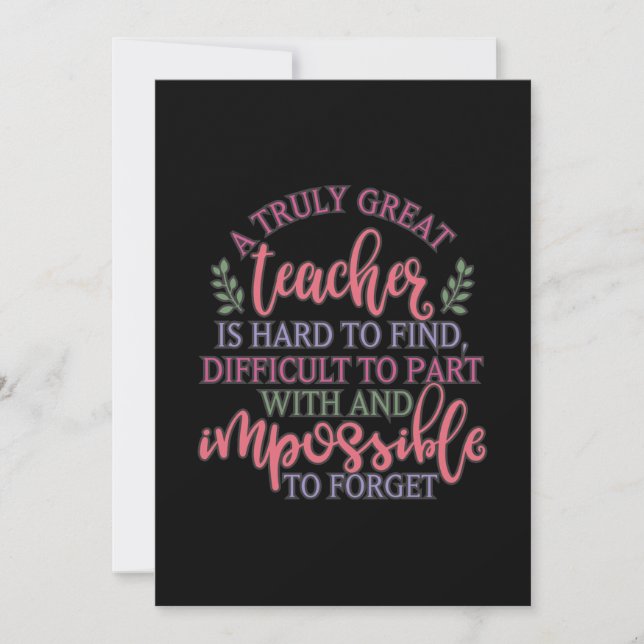 Funny Teacher Appreciation Day Ideas Thank You Card (Front)