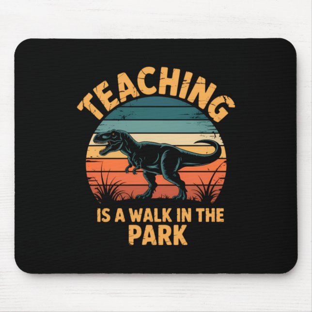 Funny Teacher Back To School Dinosaur Cute Mouse Mat (Front)