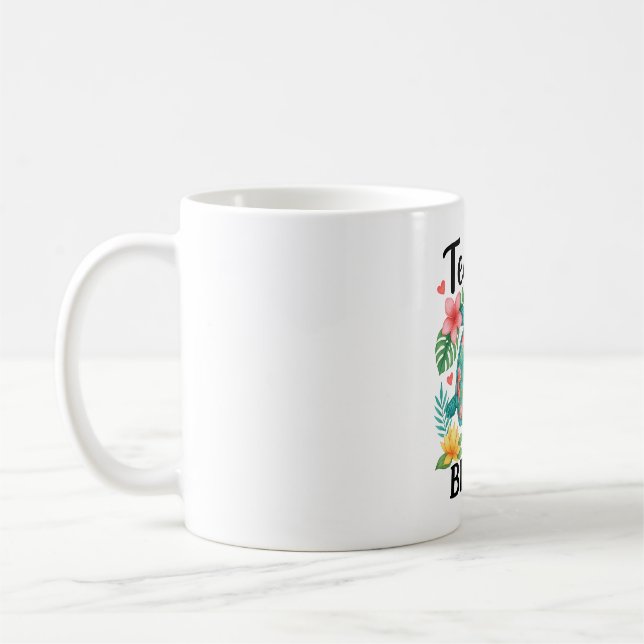 Funny Teacher Beach Summer Turtle Coffee Mug (Left)