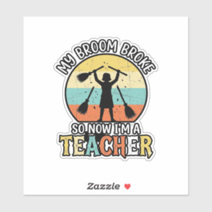 Funny Teacher Broken Broom Halloween Vintage Shirt