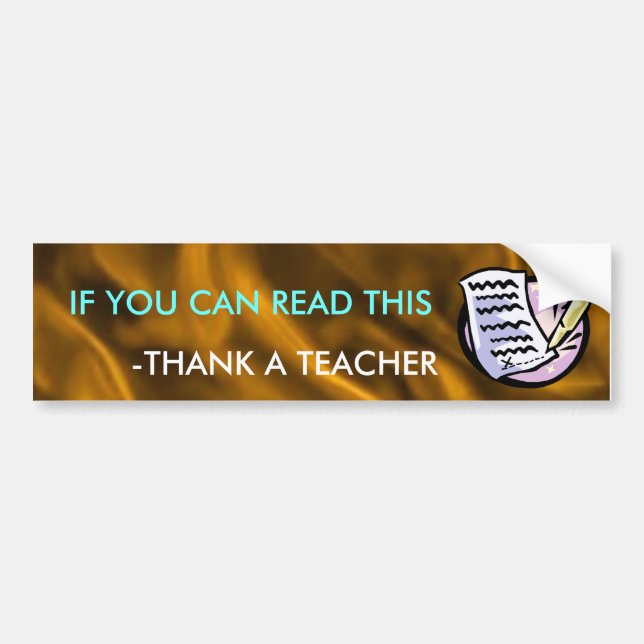 Funny Teacher Bumper Sticker (Front)