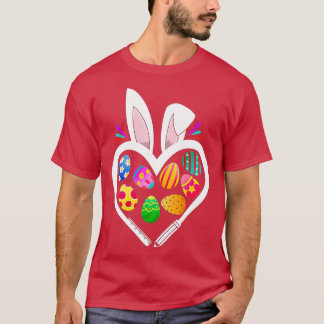 Funny Teacher Bunny Heart Easter Eggs Rabbit Easte T-Shirt
