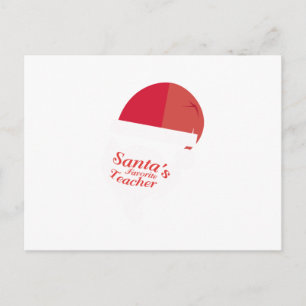 Funny Teacher Christmas Gift Santa's Favourite Holiday Postcard