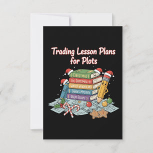 Funny Teacher Christmas Holiday   Trading Lesson  Thank You Card