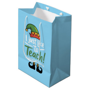 Funny Teacher Christmas Teaching is My Favourite  Medium Gift Bag