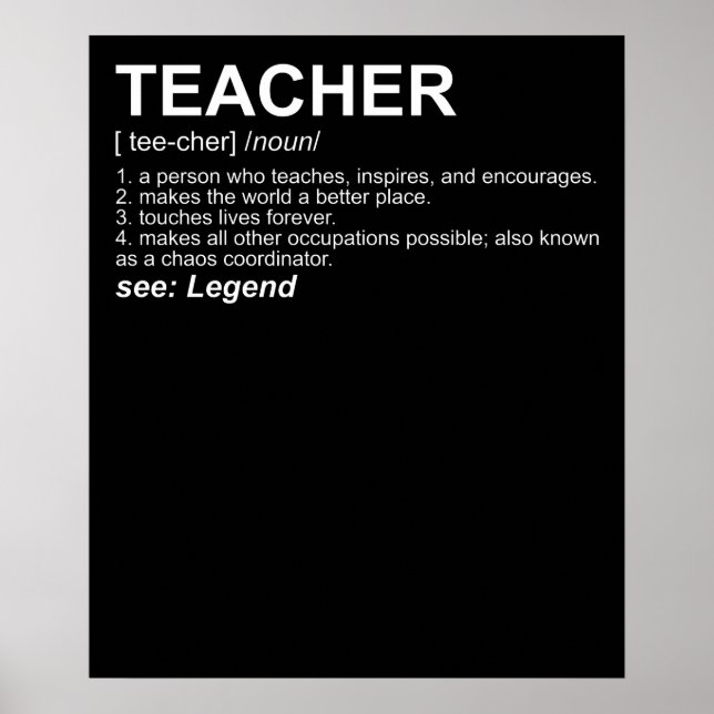 Funny Teacher Definition Poster (Front)