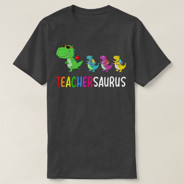 Funny Teacher Dinosaur  Teachersaurus T Re Men Wom T-Shirt (Design Front)