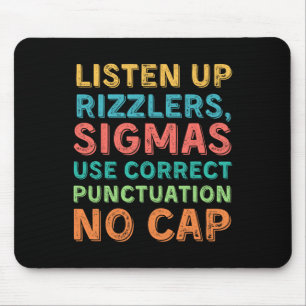 Funny Teacher English Use Punctuation - Listen Up  Mouse Mat