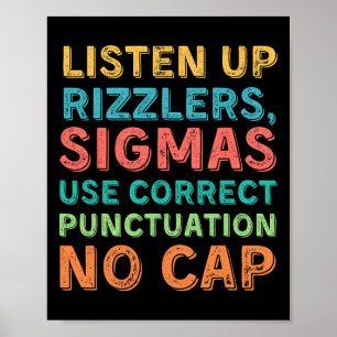 Funny Teacher English Use Punctuation - Listen Up Poster