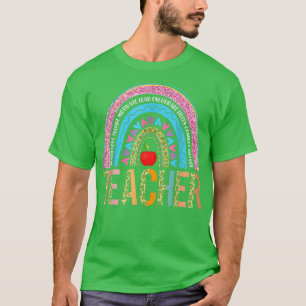 Funny Teacher For Teacher Day Boho Rainbow T-Shirt