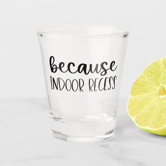Funny Teacher Gift Because Indoor Recess Shot Glass (Front)