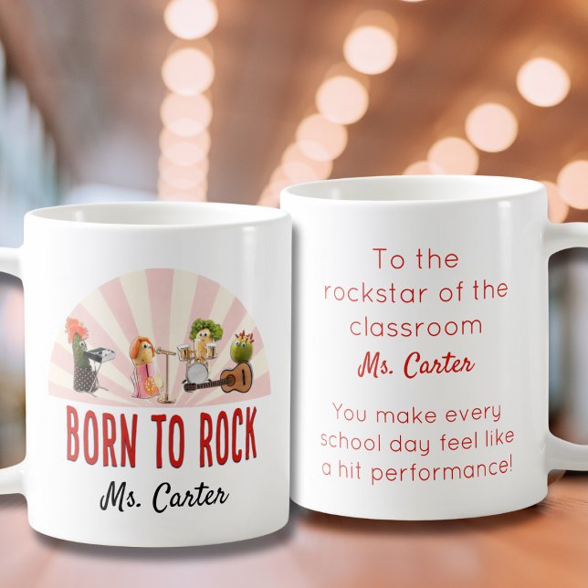 Funny Teacher Gift, Personalised Cool Veggie Rock Coffee Mug (Creator Uploaded)