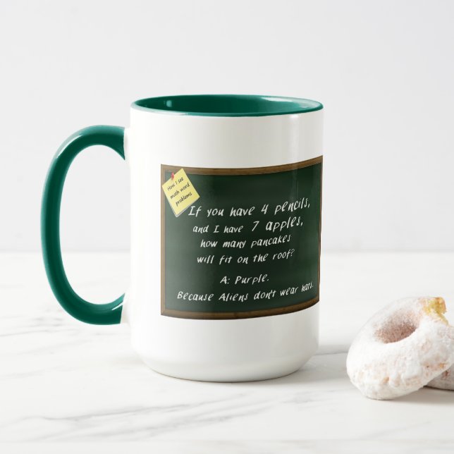 Funny Teacher - How I See Math Word Problems Mug (With Donut)