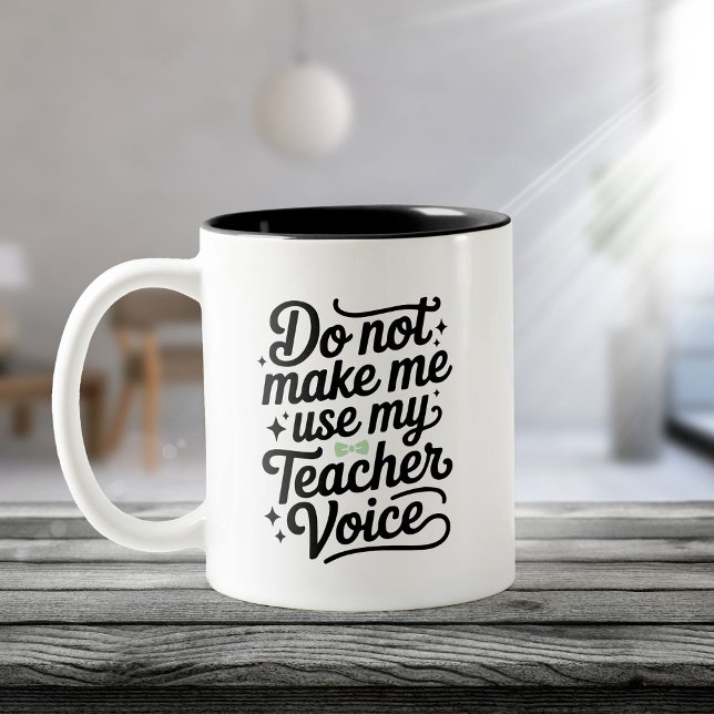 Funny Teacher Humour Classroom Cute Girly Two-Tone Coffee Mug (Creator Uploaded)