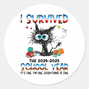 Funny Teacher I Survived Last Day Of The School Ye Classic Round Sticker