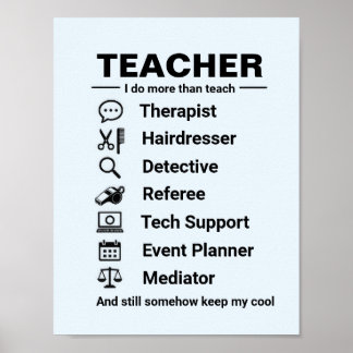 Funny Teacher Jobs Poster