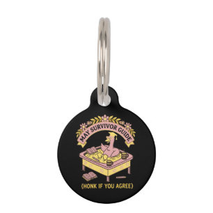 )Funny Teacher May Survivor Guide Retro Goose  Pet Tag