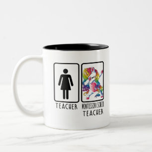 Funny Teacher Montessori School Teacher Two-Tone Coffee Mug