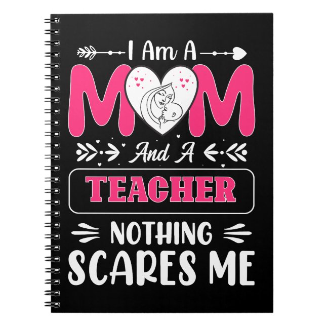 Funny Teacher Mum, Teacher Mum Funny Notebook (Front)