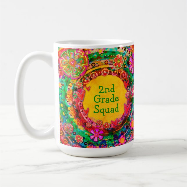 Funny Teacher Name Class Squad Customisable Coffee Mug (Left)