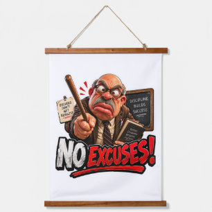 Funny Teacher No Excuses Hanging Tapestry