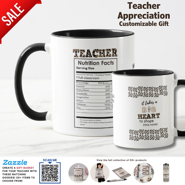 Funny Teacher Nutritional Facts Custom Gift  Mug (Creator Uploaded)