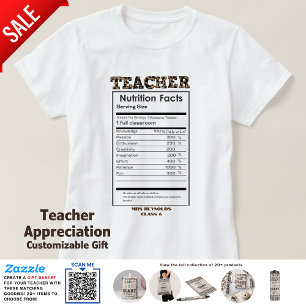 Funny Teacher Nutritional Facts Custom Gift T-Shirt
