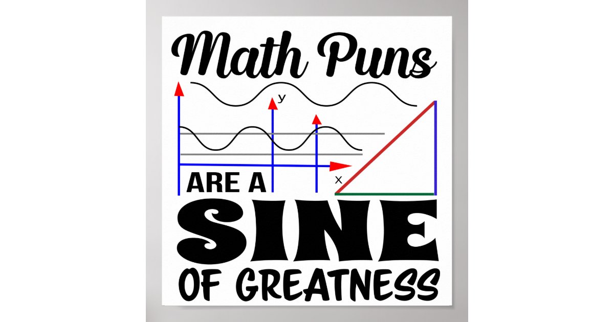 Funny Teacher Poster Math Pun Poster Zazzle co uk