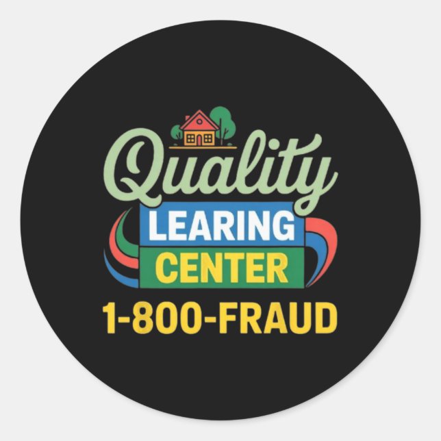 Funny Teacher Quality Learning Center Academic Des Classic Round Sticker (Front)