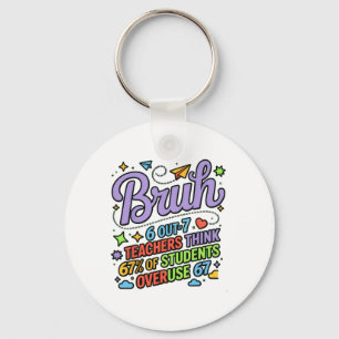 Funny Teacher Quote Bruh 6 Out Of 7 Teachers Think Key Ring