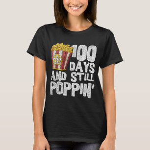 Funny Teacher School Student Popcorn 100 Days Of S T-Shirt