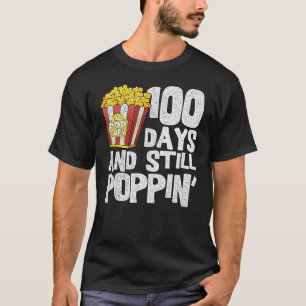 Funny Teacher School Student Popcorn 100 Days Of S T-Shirt