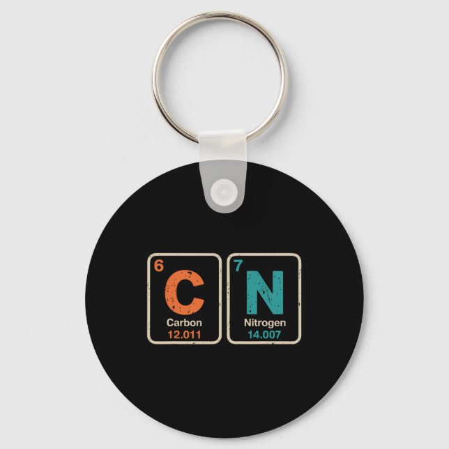 Funny Teacher Science Periodic Table Retro 67 Meme Key Ring (Front)